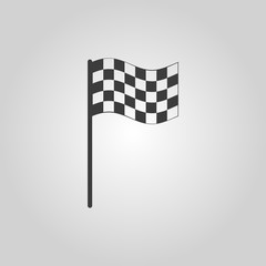The checkered flag icon. Finish symbol. Flat
