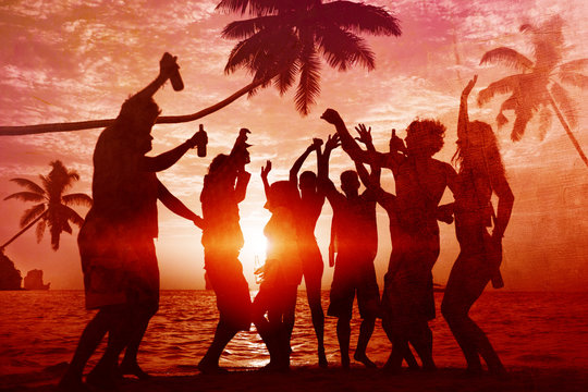 People Celebration Beach Party Summer Holiday Vacation Concept