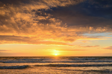 Naklejka na ściany i meble Sunset at the beach, Glenelg, South Autralia