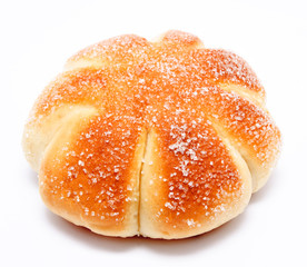 Sweet roll bun isolated on a white