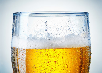 beer glass with a bit of condensation