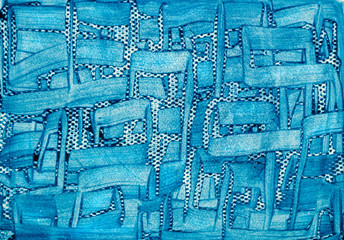acrylic painted background 3D blue abstraction on paper
