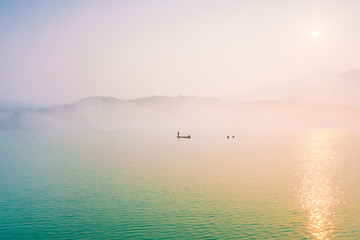 Sun moon lakes beautiful morning