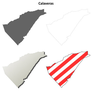 Calaveras County (California) Outline Map Set