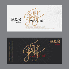 gift voucher template with  minimal style.