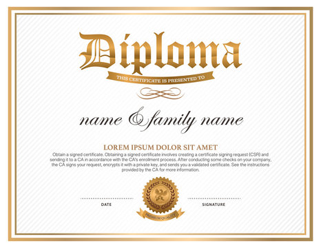 Diploma, certificate design template