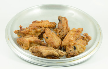 Fried chicken on white background
