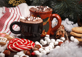 two cups of cocoa