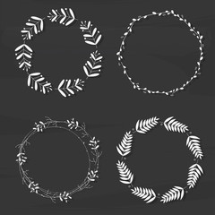 Set with floral wreaths. Template for wedding, mothers day, birt