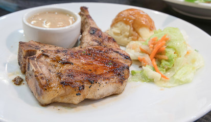 Grilled T-Bone Steak, selection point focus