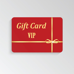 Gold VIP cards with shiny letters and ribbon