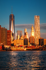 Lower Manhattan skyline along the East River
