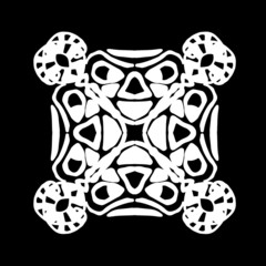 Abstract ornament, stencil round pattern, cut out design, decor