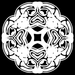 Abstract ornament, stencil round pattern, cut out design, decor