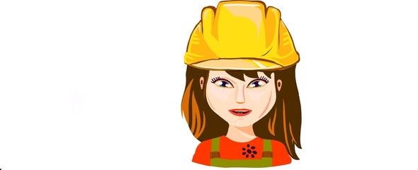 The girl in the yellow helmet