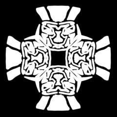 Abstract ornament, stencil round pattern, decor element, vector