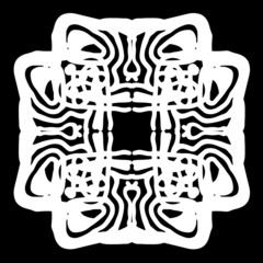 Abstract ornament, stencil round pattern, decor element, vector