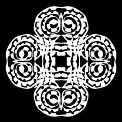 Abstract ornament, stencil round pattern, decor element, vector