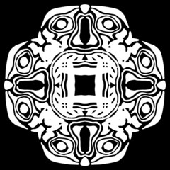 Abstract ornament, stencil round pattern, decor element, vector