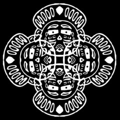 Abstract ornament, stencil round pattern, decor element, vector