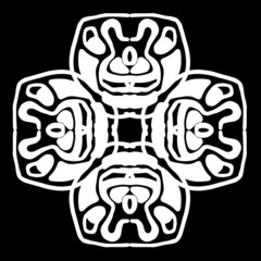 Abstract ornament, stencil round pattern, decor element, vector