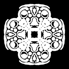 Abstract ornament, stencil round pattern, decor element, vector