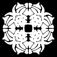 Abstract ornament, stencil round pattern, decor element, vector