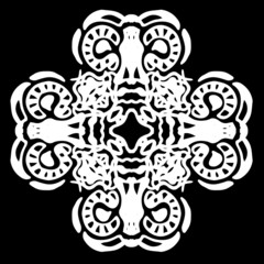 Abstract ornament, stencil round pattern, decor element, vector