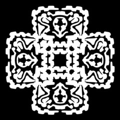 Abstract ornament, stencil round pattern, decor element, vector