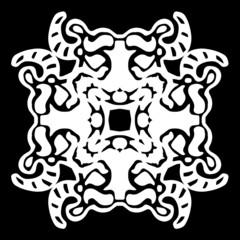 Abstract ornament, stencil round pattern, decor element, vector