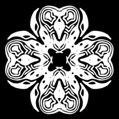 Abstract ornament, stencil round pattern, decor element, vector