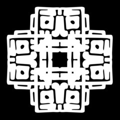 Abstract ornament, stencil round pattern, decor element, vector