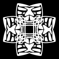 Abstract ornament, stencil round pattern, decor element, vector