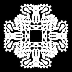 Abstract ornament, stencil round pattern, decor element, vector