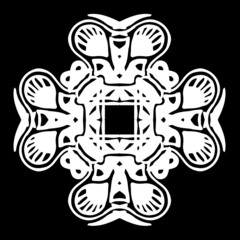 Abstract ornament, stencil round pattern, decor element, vector