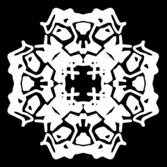 Abstract ornament, stencil round pattern, decor element, vector