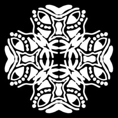 Obraz premium Abstract ornament, stencil round pattern, decor element, vector