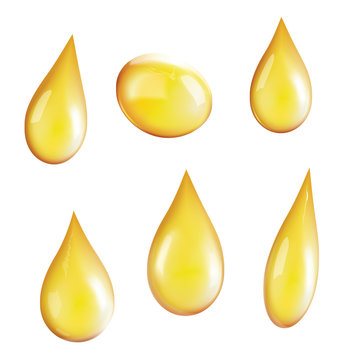 Set of oil drops. Vector illustration