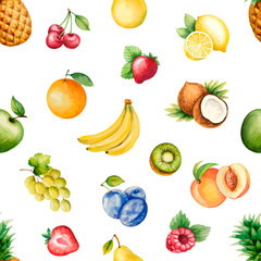 Watercolor fruits