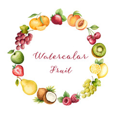 Watercolor fruit
