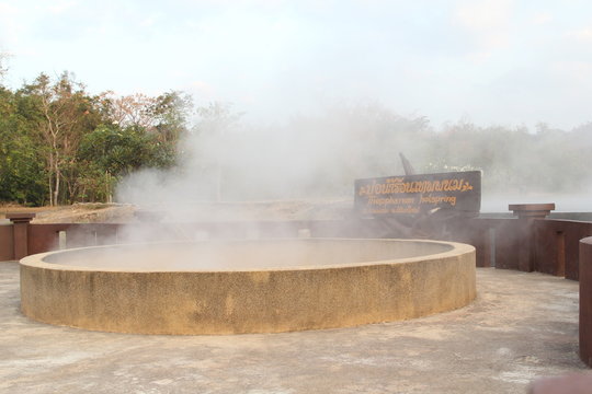 Hot spring at Thep Phanom Hot Spring,  Chiangmai, Thailand.