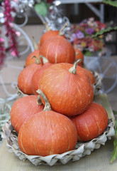 Fresh japanese pumpkin in the market.
