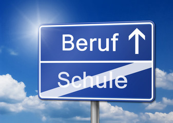 Beruf Schule Karriere Starten Schild