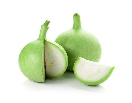 edible green calabash isolated on white background
