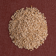 Circle of sesame seeds