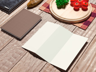 Mock up template with cooking utensil.