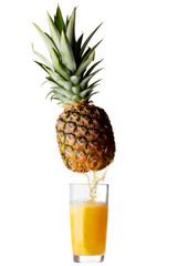 Juice pouring from pineapple