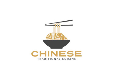 Chinese cuisine Logo noodles plate design Asian Japanese