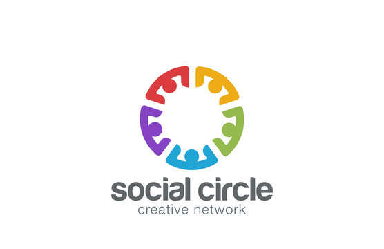 Team Social network Logo design. Teamwork Partnership
