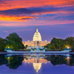 Capitol building sunset Washington DC congress